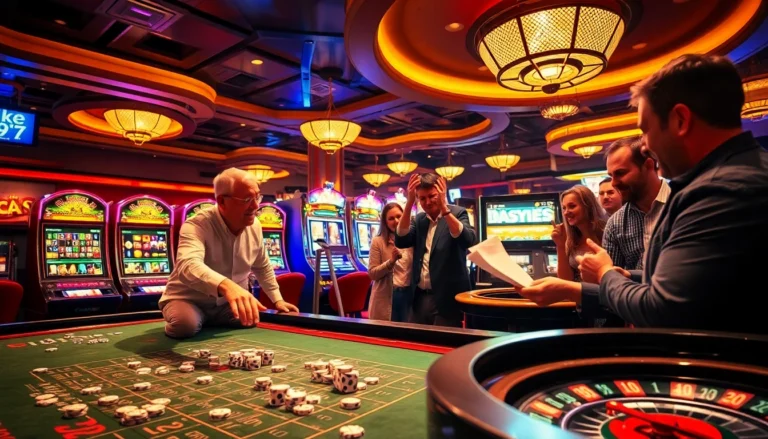 Experience exhilarating gameplay at f8bet.com with vibrant casino tables, dice, and cheering players.